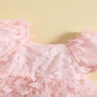 Dječja djevojka princeza haljina mališani kratki rukav 3D leptir tulle haljina djevojčice A-line haljina