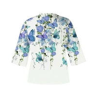 Ženske majice sa labavim vrhovima rukavice Elegantne casual fit odjeću jesenski izvor cvjetni leptir