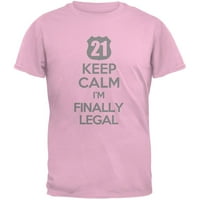 Držite mirnu konačno zakonsku majicu 21. svijetlo ružičaste za odrasle - velika