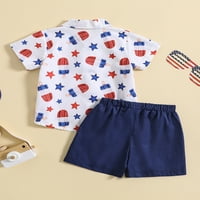 Codeop Toddler Baby Boy Deitkovni dan Oprema za neovisnost, kratka rukava i kratke hlače Set odjeće