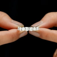 1. CT okrugli rez Moissite Polu vječni prsten u baru, sterling srebrna, SAD 6,50