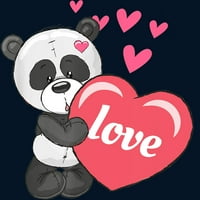 Dan valentina Panda Bear Boys Mornarički plavi grafički tee - Dizajn od strane ljudi L