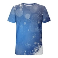 Muška majica Bluza Big i visoki point kratkih rukava Moda 3D cvijet Digitalni print Pulover Majica Ljeto Brzo sušenje Casual Tees Blue XXXXL