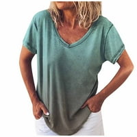 Ženski ljetni vrhovi labavi fit u prodaji Ženski cool tiskani Udobni V-izrez labavi dužnoj majica