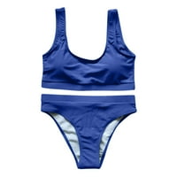 Bigersell kupaći kostim za žene Žene Modni Split kupaći kostim Ležerne prilike kupaći kostimi Žene Dvije kupalište Žensko, Style 2331, Blue XL