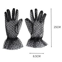 Puawkoer žene crna tačka kratka čipka čipke prozračne vjenčane rukavice za vjenčanje rukavice rukavice rukavice mittens womenske hladno vrijeme