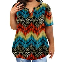 LowProfile gumb dolje majice za žene plus veličine kratkih rukava casual top vrhovi cvjetni vodeni val