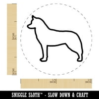Sibirski husky pas nacrtani samo-inking gumeni mastilo za mastilo - ružičasta tinta - Mini