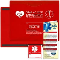 - Bočica života: Medicinski Info Pocket - Veličina slova - Magnetna leđa - Crvena - Volfj85PQRM-10