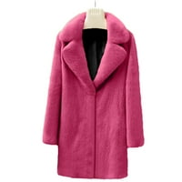 Zimski kaputi Aaiayomet ženski prekrivani prsluk Maxi dužine rukava bez rukava podstavljeni kaput zimska gornja odjeća, vruća ružičasta xxl