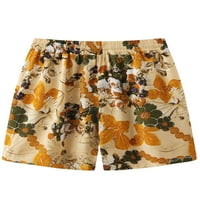 Niuer Muške kratke hlače za kratke za kratke hlače Cvjetni print dno Havajska odjeća od elastičnih struka