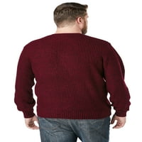 Kingsize muški veliki i visoki škak pleteni džemper Crewneck