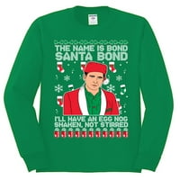 Michael Scott Ime je Bond Santa Bond Ružan božićni džemper muški majica dugih rukava, Kelly, 2xl