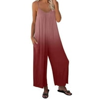 HHEI_K Plus size za žene za žene Žene Ležerne prilike bez rukava Dugačke pantalone sa džepovima sa džepovima