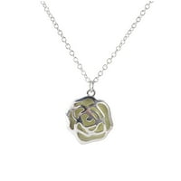 Mnjin modni ruže ukras OpenWork uzorak privjesak svjetlosna ogrlica zelena