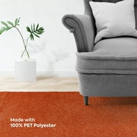Okrenite My Place Orange 4 '5' Ovalna tepih pune boje izrađene u SAD-u
