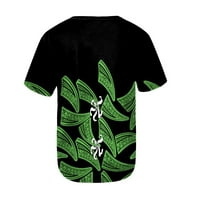 Ženske majice Ženska modna casual s V-izrezom Geometrijska tiskana majica kratkih rukava Top Green l