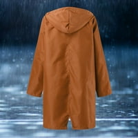 Njshnmn Ženska kišna jakna Vodootporna vjetrobrana Ženska pakiranja kaputa za kišu, XXXL, kafa