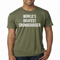 Svjetovi Dokest snowboarder Sports Muns Premium Tri Blend Majica, Vojni zeleni, srednji