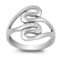 Beskrajna valna swirl infinity prstenaster prsten sterling srebrna pojas nakit ženskog muškog unise veličine 9