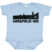 Inktastična Annapolis Skyline Grunge poklon Baby Boy ili Baby Girl Bodysuit