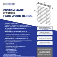 Spotblinds Prilagođeni bežični 2 FAU Wood Blind s kretenom valjanom za Windows, 200-