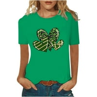 Štedne ženske majice St.Patrickov košulju djetel srca Ispiši pulover ugodne ležerne majice kratkih rukava