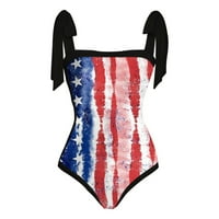 Konzervativni kupaći kostimi ŽeneMonkolini kupaći komisioni za žene 4. jula Kupatila sa sarong poklopcem UPS Duga suknja Square Crts Stars Stripes SvinderSitRed, XXXL