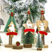 Flmtop set Drveni jeleni anđeo santa claus božićne stablo viseći ukrasi