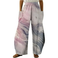 TUPHREGYOW ženske vreća za retro hlače Prozračno prozračno novi stil Trendy Marling Print Classic Labavi
