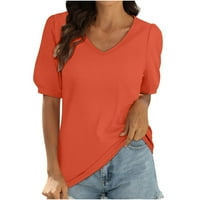 Ljetni vrhovi za žene kratki rukav vrhovi bluze Regularne fit t majice Pulover Ties Vruće majice V izrez