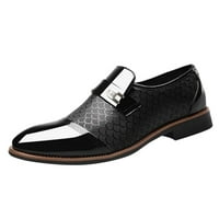 Klasične cipele u stilu za muškarce kliznu na PU kožnu solu gumu jedini blok peta, crna