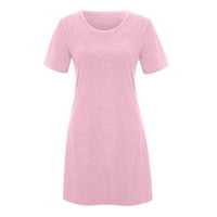 WHLLBF vruća ružičasta haljina za žene plus veličine, ljetno čišćenje Žene haljine modni casual s kratkim rukavima Čvrsta ženska haljina