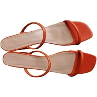 Welliumiy ženke pete otvorene cipele s cipelama kvadratnih sandala za praznine pumpe Dnevno prozračno pune boje narančaste 9.5