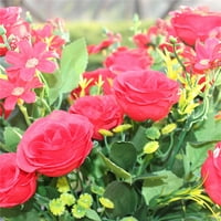 Yihaifu 10-grana umjetna ruža buket simulacijski cvjetni buket cvjetni dekor vjenčani partni tkani lažni