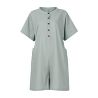 FOPP prodavač Ženski kombinezon moda Solid boja Jednokrilni kapuljač bez obzira na jednodijelni kratke hlače svijetlo sive m