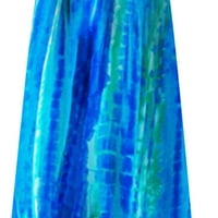 Leesechin ponude Maxi haljine za žene plus veličine prsluk duga haljina slijeta srednji struk V-izrez Boho cvjetni tisak Slim Beach duga haljina na klirensu nebo plavi xl