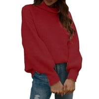 Žene Ležerne prilike dugih rukava Džemper od laganog pulover Top džemperi za žene pulover džemper crveni xl