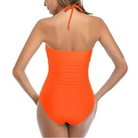 Komud za kupanje u čvrstoj boji Dame Ženski kupaći kostim iseče kupaći kostim sa velikim prednjim strukom čipkasti kupaći kostim morskog bazena za odmor za odmor ženski trendy