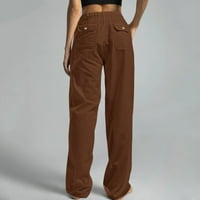 Eashery Womens Capri pantalone casual hlače rastezljive široke noge Core pletene hlače ženske teretne