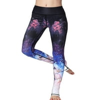 Ženske joge gamaše hlače visoke struk Tummy Control Work Works Hlače dame cvjetni print preko pete Stirrup