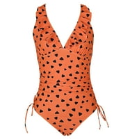 Teen kupaći komad jedan komad, axxd print bodysuit seksi leđa halter plaža bikini kupaći kostimi za novi dolazak narančasta 4