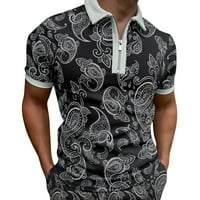 Golf majice za muškarce Muški mišić isključuju košulje na ovratniku Slim Fit s kratkim rukavima cvjetni print Golfs košulje sa zatvaračem Meke muške majice