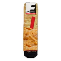 Funkcija - nostalgični sir i krekeri sa crvenim stick školskom ručkom modne čarape