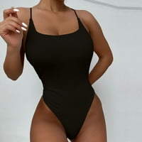 Hinvhai Weons Clearence, ženski jednodijelni pismo Bikini push-up padeći kupaći kostimi zavoj kupaće odjeće crna 8