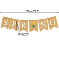 Wendunide Decor Decor Mantel -Lap Proljetni baner sa cvijećem Kamin Početna Ju-TE Dekoracija visi niz