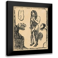Gauguin, Paul Black Moderni uokvireni muzej umjetnički print naslovljen - Eve, iz apartmana otisaka