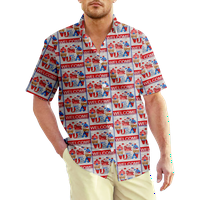 4. jula muške havajske majice USA Nacionalna zastava košulju ovratnik 3D Print vanjski dnevnik kratkih