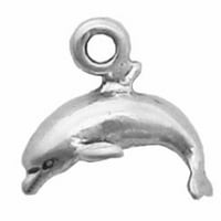 Sterling srebrna 7 šarm narukvica sa priloženim mini delfinom koji skaču na lijevi šarm