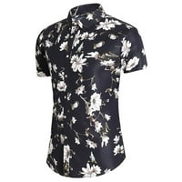 Muška modna bluza Top Tropic Style Print Hawaii Ljeto Okrenite košulju ogrlice modni proljetni kratki